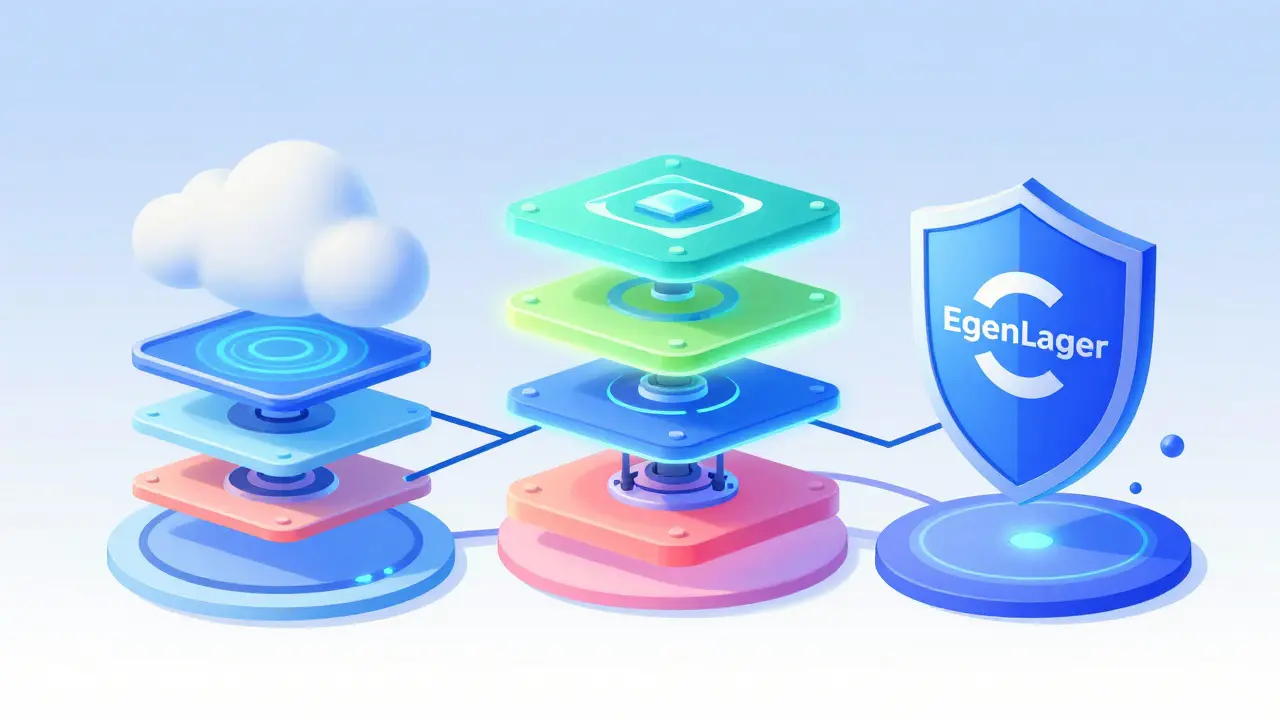 Modular blockchain components showing data, execution, and security layers