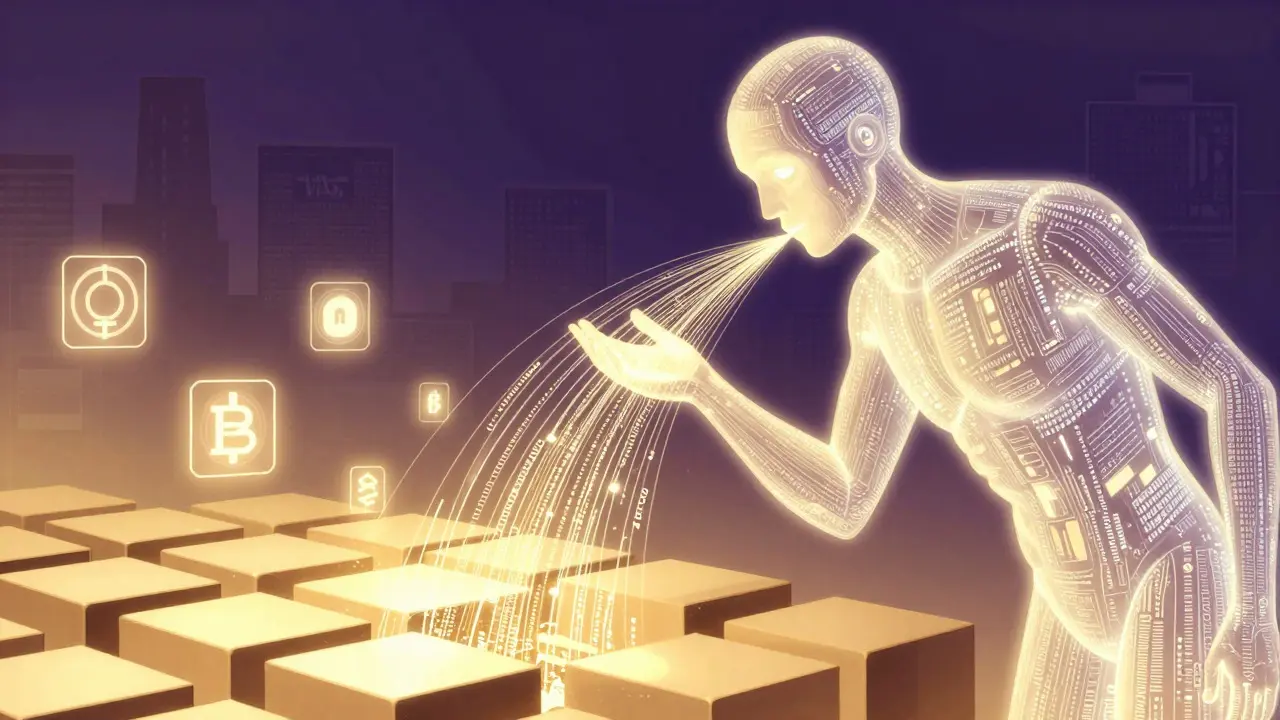Anime style AI model fed by secure, immutable blockchain data streams
