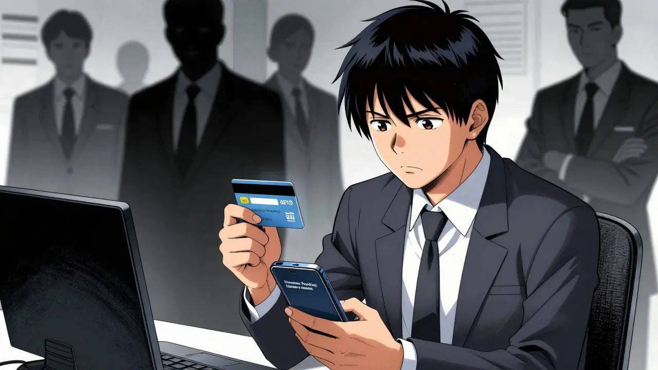 Young professional worried about bank transaction delays