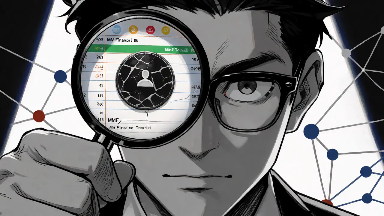Analyst examining a cracked token shell versus a solid platform