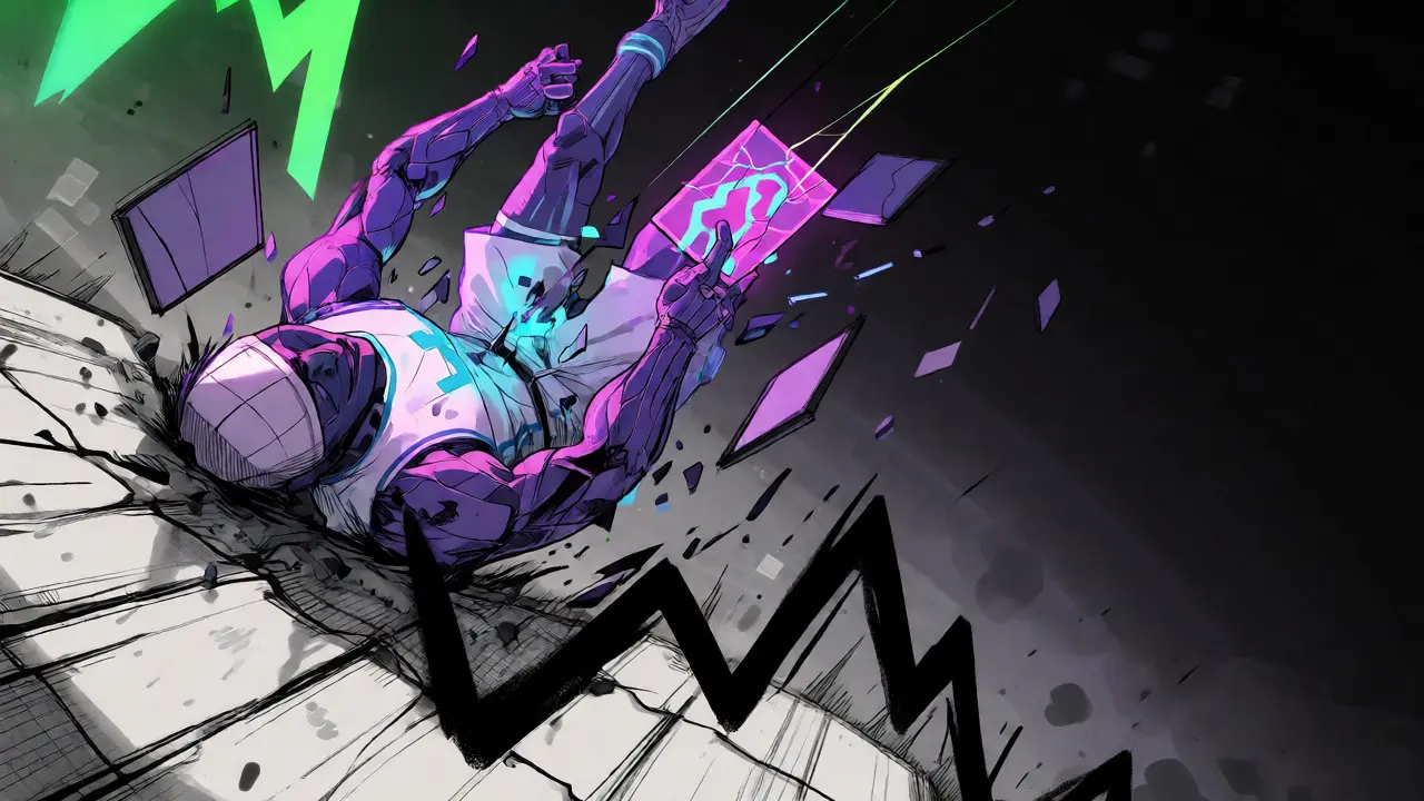 Digital athlete falling into a price crash abyss