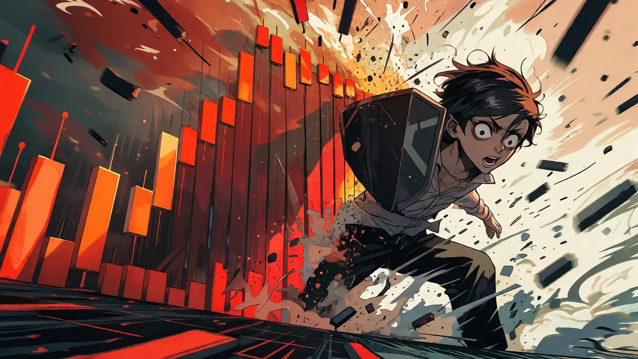 Manga character struggling against a wave of rising prices